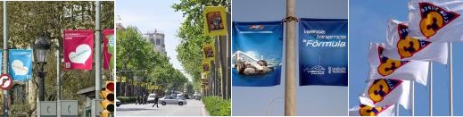 banderolas decoran ciudad